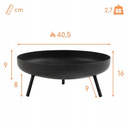 Židinys Capri, klasikinio dizaino, patvarus plienas, 40-5 cm