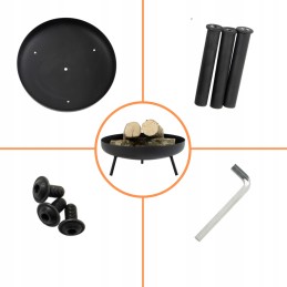 Židinys Capri, klasikinio dizaino, patvarus plienas, 40-5 cm