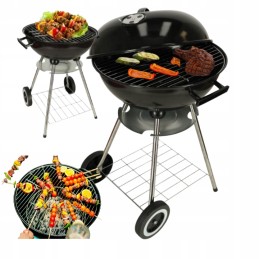 ✳ ️Uždara turistinė anglis kepsninė didelė apvali peleninė su ratukais