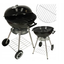 ✳ ️Uždara turistinė anglis kepsninė didelė apvali peleninė su ratukais