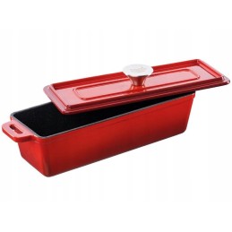Ketaus kepimo indas su dangteliu, raudonas grand feu