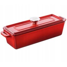 Ketaus kepimo indas su dangteliu, raudonas grand feu