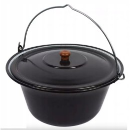 Emaliuotas 14 litrų katilas iš storos aukščiausios kokybės skardos su dangteliu!