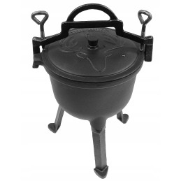 Ketaus emaliuotas katilas, 5 l, medžioklinis puodas laužui, ypatinga kokybė