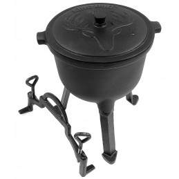 Ketaus emaliuotas katilas, 5 l, medžioklinis puodas laužui, ypatinga kokybė