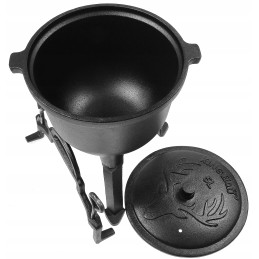 Ketaus katilas 5 litrų, medžioklės puodas, laužo kepsnys, ypač kokybiška