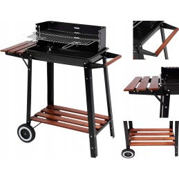 Anglies kepsninė su medinėmis lentynomis, grotelės 48 x 28cm