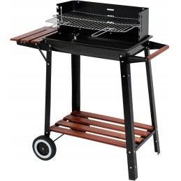 Anglies kepsninė su medinėmis lentynomis, grotelės 48 x 28cm