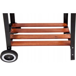 Anglies kepsninė su medinėmis lentynomis, grotelės 48 x 28cm