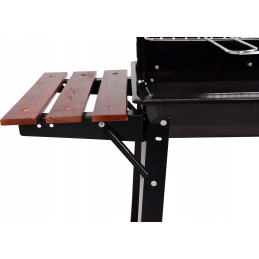 Anglies kepsninė su medinėmis lentynomis, grotelės 48 x 28cm