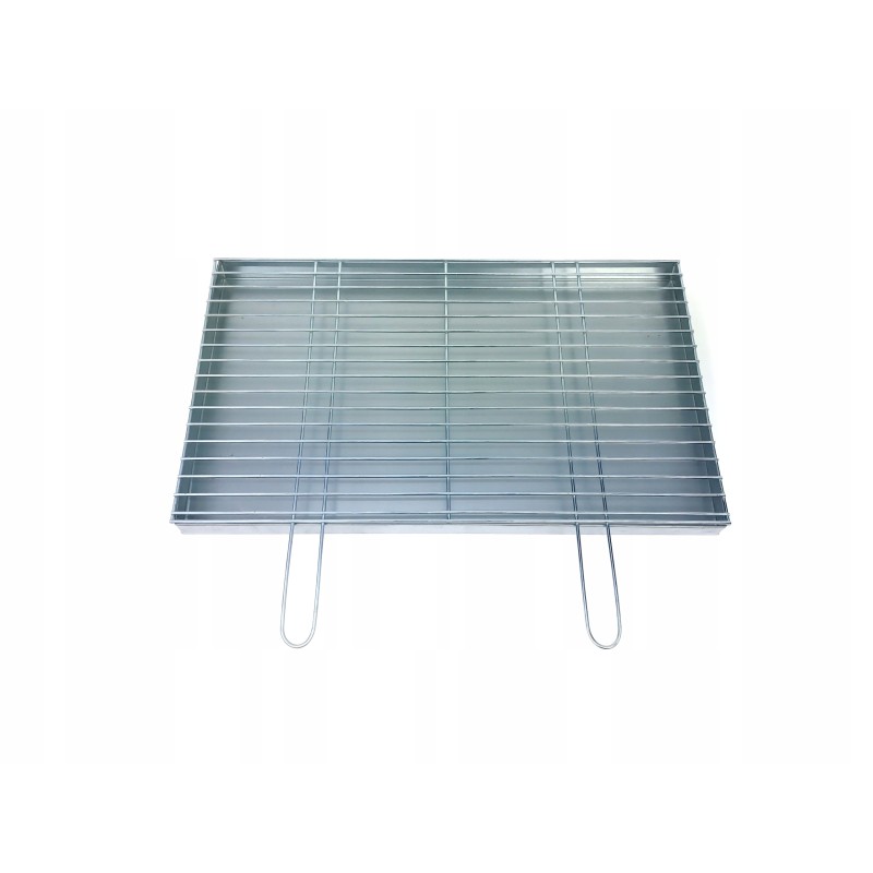 Grotelės griliui statyti 67x40 - skersmuo 4mm - chromuotos su pakura / pelenų keptuvė