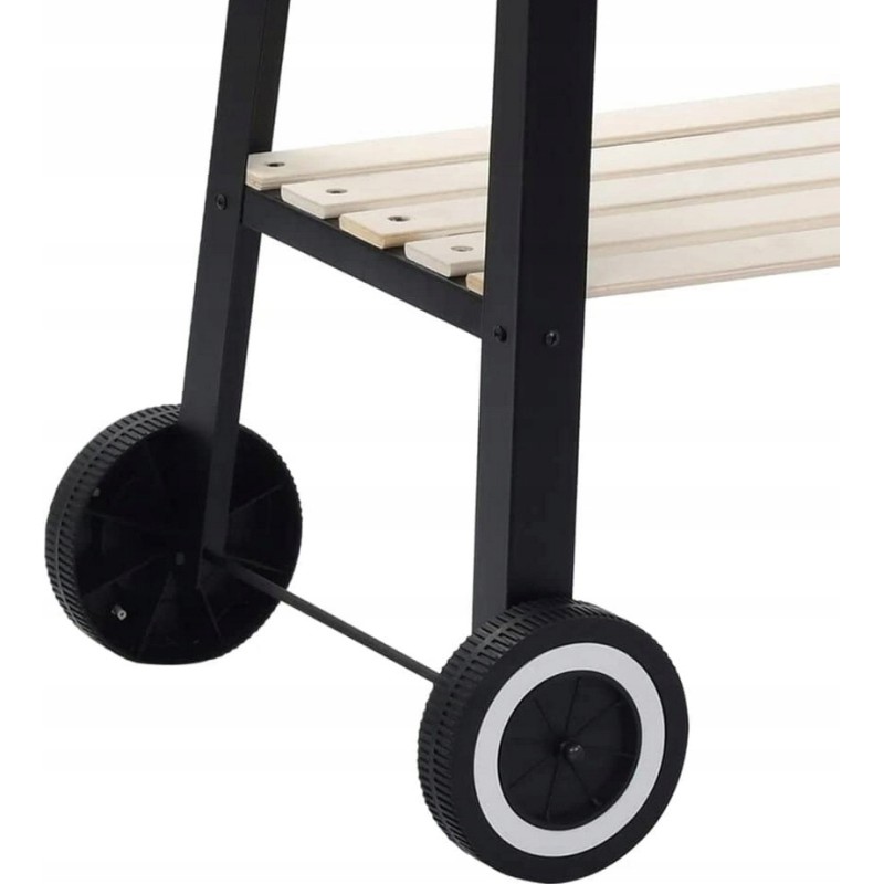 Sodo grilis BBQ, chromuotos grotelės + iešmų lentynos