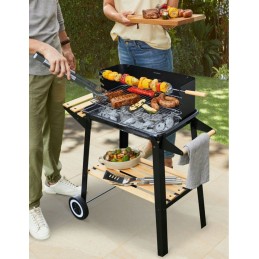 Sodo grilis BBQ, chromuotos grotelės + iešmų lentynos