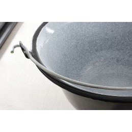 Vengriškas kabantis katilas, emaliuotas puodas, grilis židinys, juodas, 9,5l