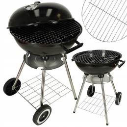 Charcoal garden grill diameter 41cm for briquettes, closed with a cover shelf