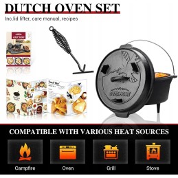 Ketaus puodas ant kojelių, Overmont Dutch Oven 4, 2l