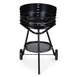 Round garden grill with adjustable grate height