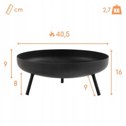 Sodo židinys griliui, laužavietė, katilas, krepšys, dubuo, 40 cm