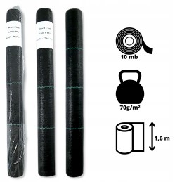 Agrotekstilė agrotekstilė nuo piktžolių 1,6m x 10m 70g juoda