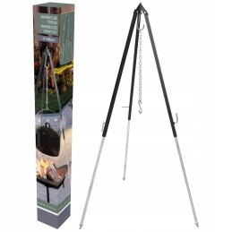 Katilo stovas, reguliuojamos grilio grotelės, trikojis, 150 cm