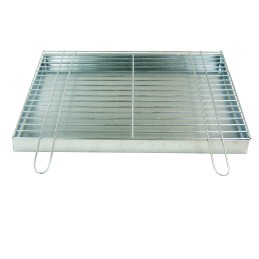 Grotelės griliui statyti 60x50 - skersmuo 4mm - chromuotos su krosnele/pelenais