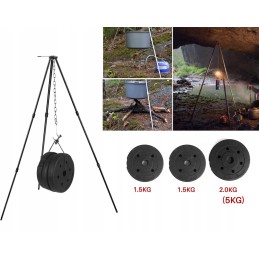 Stovyklavietės trikojis gaminimui ant laužo