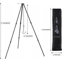 Stovyklavietės trikojis gaminimui ant laužo
