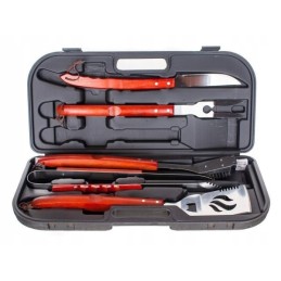 Kepsninės rinkinys lagamine, 5 vnt, žnyplės, šepetys, peilis, šakutė, mentelė