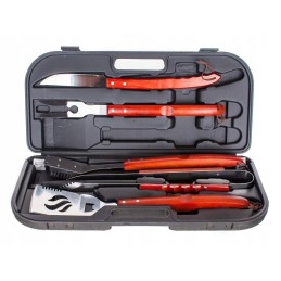 Kepsninės rinkinys lagamine, 5 vnt, žnyplės, šepetys, peilis, šakutė, mentelė