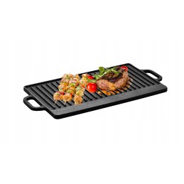 Ketaus dvipusė kepsninės plokštė 2in1 51x23cm BBQ
