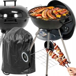 ⭐ Klasikinės, apvalios anglies kepsninės su chromuotomis grotelėmis ir temperatūrą palaikančiu dangteliu.