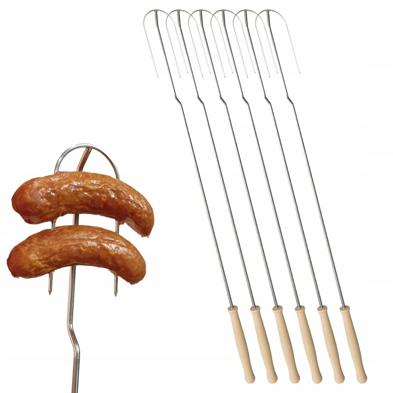 Wo 70 židinio šakutė 70 cm griliui, nerūdijančio plieno šakutė, laužo lazda