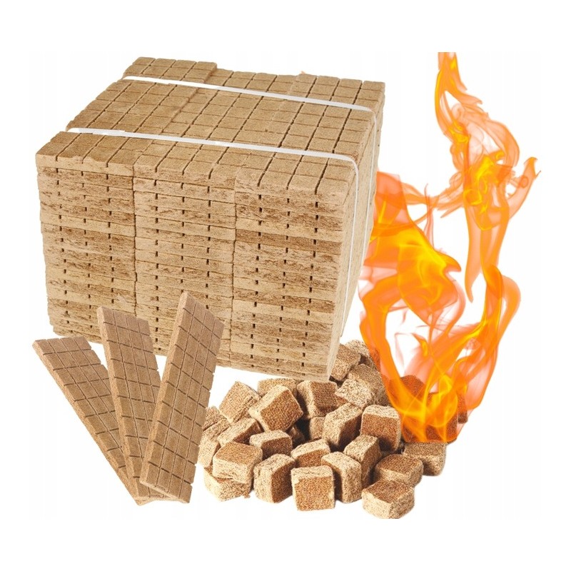 ⭐⭐ Eco kindling gril fire starter 2040 gabalėlių didelių kubelių grilinei židinio krosnelei⭐⭐