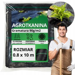 Nuo piktžolių agrotekstilė agrotekstilė 90g juoda 0,8x10m uv 3% raudona sodas