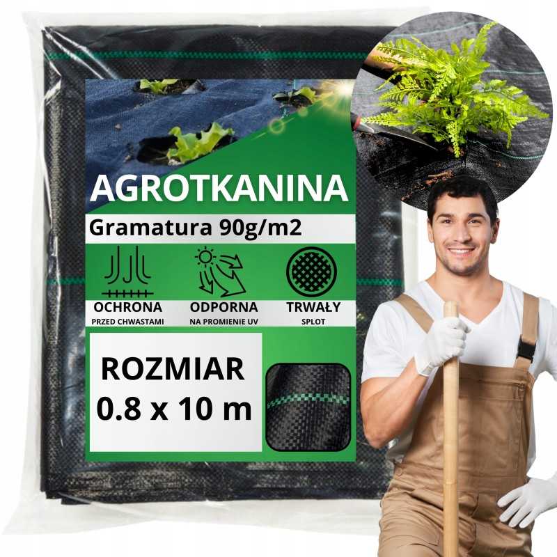 Nuo piktžolių agrotekstilė agrotekstilė 90g juoda 0,8x10m uv 3% raudona sodas