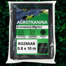 Nuo piktžolių agrotekstilė agrotekstilė 90g juoda 0,8x10m uv 3% raudona sodas