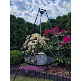 Pajuodusios grotelės 60 cm trikojo sodo griliui