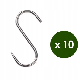 Nerūdijančio plieno kabliukai iki 90 kg, rinkinyje 10 vnt