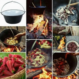 Pardavimo objektas - trikojis + 6l emaliuotas vengriškas katilas