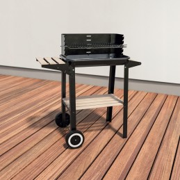 Didelės anglies sodo kepsninės ant ratų