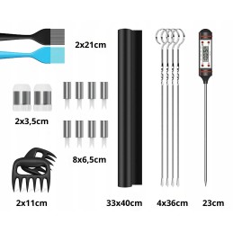 ⭐ Grilio įrankiai kepsninės stalo įrankiai 25 dalių stalo įrankių rinkinys su maišeliu ⭐