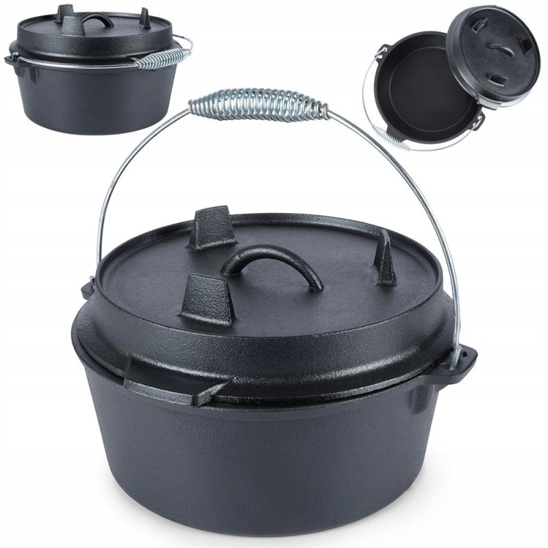 Ketaus puodas su dangteliu, pakabinamas puodas, 20 cm, 1 6 l