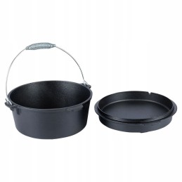 Ketaus puodas su dangteliu, pakabinamas puodas, 20 cm, 1 6 l