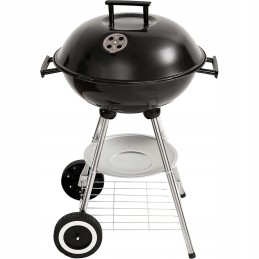 Didelės apvalios medžio anglies kepsninės, nešiojamas, rakinamas dangtis ant ratukų