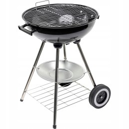 Didelės apvalios medžio anglies kepsninės, nešiojamas, rakinamas dangtis ant ratukų