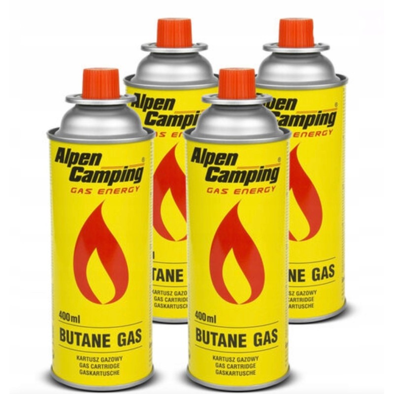 Nešiojama dviejų funkcijų turistinė dujinė viryklė su 4x dujų kasete