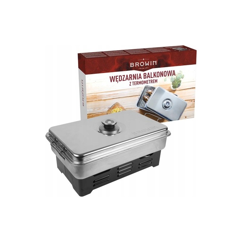 Balkoninė rūkykla su rudos spalvos termometru