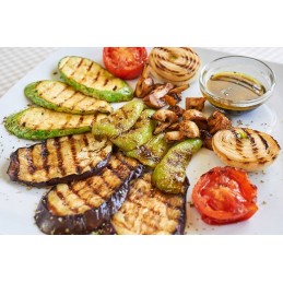 Large charcoal garden grill for briquettes, closed with a lid, ventilation, shelf