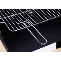 Sodo anglies grilis su 2 lentynomis, reguliuojamomis grotelėmis ant ratukų