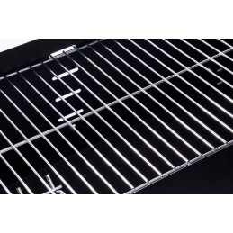 Sodo anglies grilis su 2 lentynomis, reguliuojamomis grotelėmis ant ratukų